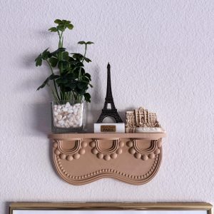 Ornate Long Mini Wall Hanging Shelves, Small Display Ledge for Plants & Trinkets - Decorative Accent Wall Decor